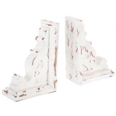 Distressed Wood Corbel Bookend Set Bookcase And Tabeltop Decor Shabby Chic   273019614392